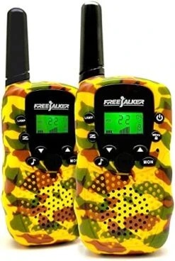 FreeTalker Walkie Talkie For Kids Toy Yard Game Camping, Relax At Park, No More Shouting, Flashlight, Gift 3 To 12, Play W/Neighbors 3 Miles Range Outdoor Open Space, Boy Girl 2Pack. (Balck) -Folkmanis Toys Shop 51HAnAJIGHL. AC