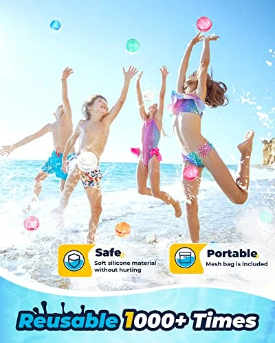SOPPYCID Reusable Water Bomb Balloons, Magnetic Refillable Water Balls - Pool Toys For Boys And Girls, Beach Outdoor Activities Water Games Toy For Kids Self Sealing Water Splash Ball (6Pack) 4 SOPPYCID Reusable Water Bomb Balloons, Magnetic Refillable Water Balls - Pool Toys For Boys And Girls, Beach Outdoor Activities Water Games Toy For Kids Self Sealing Water Splash Ball (6Pack) - Image 2