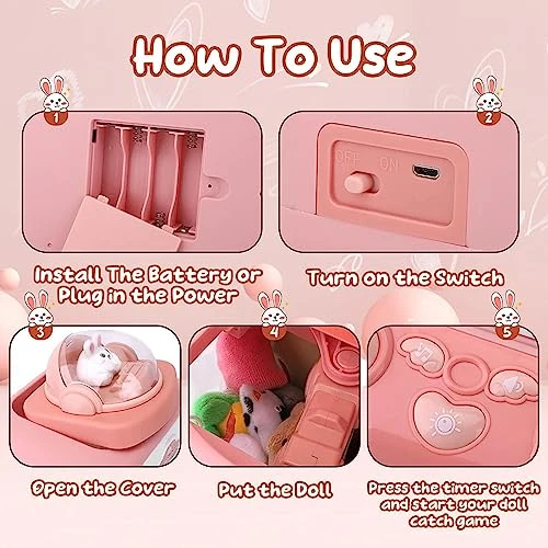 Mini Claw Machine For Kids, With 20 Mini Plush Toys And 10 Gashapons Mini Claw Machine Prizes Adjustable Sounds And Music Vending Machine Toys, Electronic Arcade Claw Game,Blue 3 Mini Claw Machine For Kids, With 20 Mini Plush Toys And 10 Gashapons Mini Claw Machine Prizes Adjustable Sounds And Music Vending Machine Toys, Electronic Arcade Claw Game,Blue