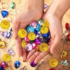 Share Hedgehog 182pcs Pirate Treasure Party Favors Fake Gold Coins Treasure Map Colorful Gems Pirate Eye Patch Plastic Compass For Halloween Cosplay Pirate Themed Party Pirate Games For Kids -Folkmanis Toys Shop 51HGitb3b7L