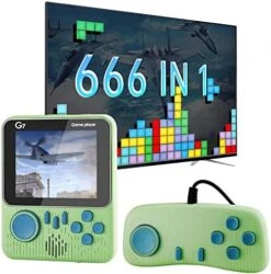 Fadist Handheld Game Console, Retro Game Console With 666 Classic Games, 3.5'' Color Display,Rechargeable Battery, Support For 2 Players & TV, Ideal Gift For Kids, Friend, Lover -Folkmanis Toys Shop 51HJCXYcZvL. AC