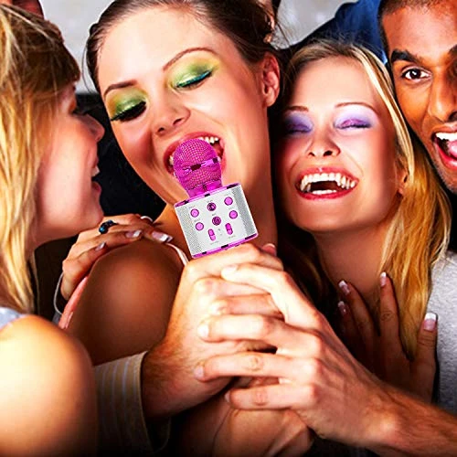 HL Audio Christmas Toys Kids Girls Karaoke Microphone, Wireless Bluetooth Karaoke Microphone For Kids Girls, Singing Toys For 3-12 Year Old, Kids Girls Microphone For Singing (Pink) 7 HL Audio Christmas Toys Kids Girls Karaoke Microphone, Wireless Bluetooth Karaoke Microphone For Kids Girls, Singing Toys For 3-12 Year Old, Kids Girls Microphone For Singing (Pink) - Image 5