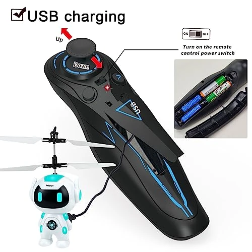 Flying Ball Toys Gifts For 6 7 8-12 Years Boys - Mini Drone Built-in LED Rc Flying Toy Helicopter Ball Drone Games For Kids Adults Indoor Outdoor Remote Control Helicopter Flying Toys, White Robot 5 Flying Ball Toys Gifts For 6 7 8-12 Years Boys - Mini Drone Built-in LED Rc Flying Toy Helicopter Ball Drone Games For Kids Adults Indoor Outdoor Remote Control Helicopter Flying Toys, White Robot - Image 3