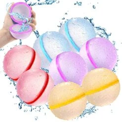 Reusable Magnetic Water Balloons 8 Pcs, Water Bomb Self-sealing Quick Fill, Summer Toy Outdoor Water Toys For Girls And Boys Ages 3+, Outdoor Activities Water Fights, Summer Party, Beach Toys