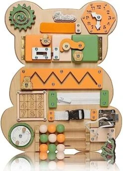 Busy Board For Toddlers, Sensory Game, Montessori Board For Kids, Activity Toy For Toddlers, Develop Fine Motor Skills, Educational Learning Toy, Learning Wooden Travel Toy, Doors And Locks -Folkmanis Toys Shop 51HPxASxYjL. AC
