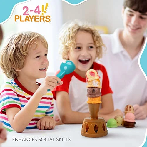 Smart Novelty Ice Cream Toy Stacking Tower - Balancing And Stackable Scoop Ice Cream Play Set For Toddlers, Frozen Dessert Food Games For Kids Aged 3+ 6 Smart Novelty Ice Cream Toy Stacking Tower - Balancing And Stackable Scoop Ice Cream Play Set For Toddlers, Frozen Dessert Food Games For Kids Aged 3+ - Image 4