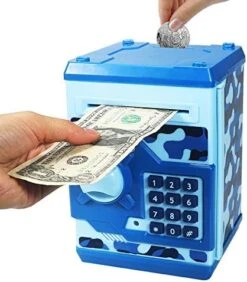 Cargooy Mini ATM Piggy Bank ATM Machine Best Gift For Kids,Electronic Code Piggy Bank Money Counter Safe Box Coin Bank For Boys Girls Password Lock Case (Purple) -Folkmanis Toys Shop 51HkwNi22cL. AC