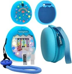 JCHPINE Hard Carrying Case And Silicone Cover Compatible With Tamagotchi Pix Interactive Virtual Pet Game Machine, Screen Film Protector For Tamagotchi Pix Accessories (Green) -Folkmanis Toys Shop 51Hl4S731bL. AC