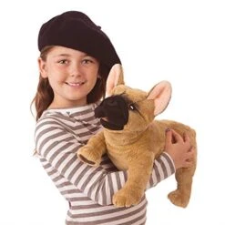 Folkmanis French Bulldog Hand Puppet Plush, Light Brown/Dark Brown, 1 EA -Folkmanis Toys Shop 51Hnw6nG4OL