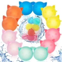 12 PCS Reusable Water Balloons, Silicone Water Balloons Toy,Summer Toys For Kids, Refillable Quick Fill Self Sealing Water Balloons,Outdoor Toy,Pool Toy,Summer Fun Party…