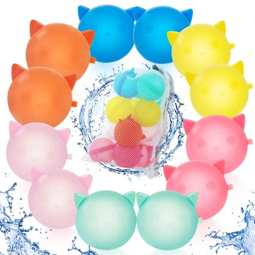12 PCS Reusable Water Balloons, Silicone Water Balloons Toy,Summer Toys For Kids, Refillable Quick Fill Self Sealing Water Balloons,Outdoor Toy,Pool Toy,Summer Fun Party… 3 12 PCS Reusable Water Balloons, Silicone Water Balloons Toy,Summer Toys For Kids, Refillable Quick Fill Self Sealing Water Balloons,Outdoor Toy,Pool Toy,Summer Fun Party…