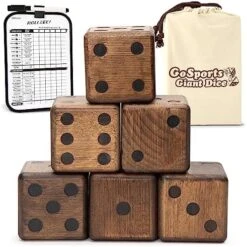 GoSports Giant Wooden Playing Dice Set With Rollzee And Farkle Scoreboard - Includes 6 Dice, Dry-Erase Scoreboard And Canvas Tote Bag - Choose 2.5 Inch Or 3.5 Inch Dice) -Folkmanis Toys Shop 51Hy6gg3OjL. AC