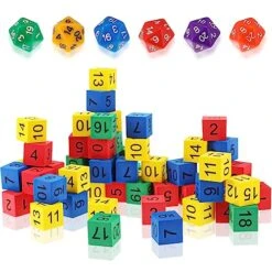 110 Pcs Polyhedral Dice Set Include 100 Pcs Match Number Dice And 10 Polyhedral Dice 20 Sided Dice Table Games Multi Colored Gaming Dice For Classroom Math Educational Learning Activities Table Games