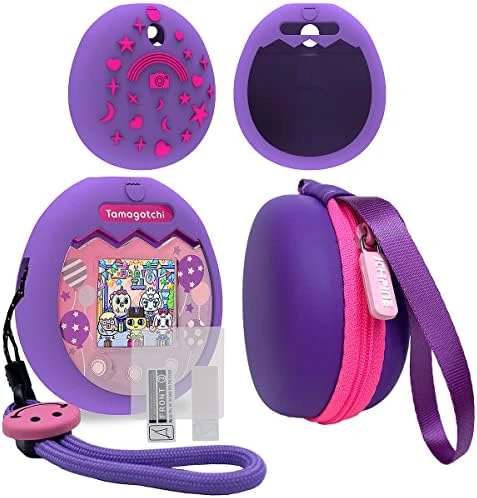 JCHPINE Hard Carrying Case And Silicone Cover Compatible With Tamagotchi Pix Interactive Virtual Pet Game Machine, Screen Film Protector For Tamagotchi Pix Accessories (Purple) 13 JCHPINE Hard Carrying Case And Silicone Cover Compatible With Tamagotchi Pix Interactive Virtual Pet Game Machine, Screen Film Protector For Tamagotchi Pix Accessories (Purple) - Image 11