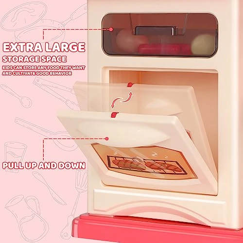 Play Kitchen Set For Kids 57 Pcs Play Realistic Kitchen Toys Features Sounds & Light, Faucet, Sink Steaming Cooking Stove, Bracket Storage Play Food Accessories Utensils For Toddlers Girls Boys 3 Play Kitchen Set For Kids 57 Pcs Play Realistic Kitchen Toys Features Sounds & Light, Faucet, Sink Steaming Cooking Stove, Bracket Storage Play Food Accessories Utensils For Toddlers Girls Boys