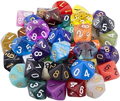 AUSTOR 42 Pieces Polyhedral Dice 20 Sided Game Dice Set Mixed Color Dices Assortment With A Black Velvet Storage Bag For DND RPG MTG Table Games 9 AUSTOR 42 Pieces Polyhedral Dice 20 Sided Game Dice Set Mixed Color Dices Assortment With A Black Velvet Storage Bag For DND RPG MTG Table Games - Image 7