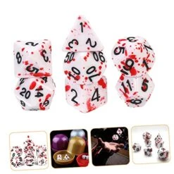 Ibasenice 28 Pcs Blood Splattered Dice Retro Toys Role Playing Dice Halloween Toys Curse Of Strahd Board Game Dice Cube Dice Halloween Party Accessory Night Club Club Acrylic Dice Set Metal -Folkmanis Toys Shop 51IEn06FxAL