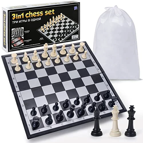 AMOR PRESENT 3 In 1 Magnetic Travel Chess Set, Travel Chess Set With Board Kids Chess Set Chess Magnetic Travel Set For Kids And Adults Gift Learning And Education Toy Gift 3 AMOR PRESENT 3 In 1 Magnetic Travel Chess Set, Travel Chess Set With Board Kids Chess Set Chess Magnetic Travel Set For Kids And Adults Gift Learning And Education Toy Gift