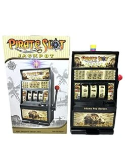 Pirate Jumbo Slot Machine Casino Toy Piggy Bank Replica With Flashing Lights And Jackpot Alert Sounds