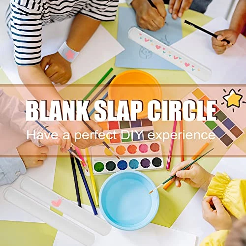 VOKOY 100 Pcs White Blank Slap Bracelets, White Slap Bracelets For Boys Girls, DIY Slap Bracelets For School Or Party 7 VOKOY 100 Pcs White Blank Slap Bracelets, White Slap Bracelets For Boys Girls, DIY Slap Bracelets For School Or Party - Image 5