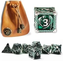 DND Dice Metal Dragon Set,Unique Dragon Design Dice With Gift Dice Bag For Dungeons & Dragon Games,Magic The Gathering,D And D D&D Dice Set (Copper Blue) -Folkmanis Toys Shop 51IMAg1PyL. AC