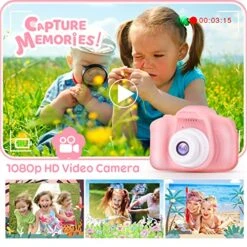 Kids Camera, MAVREC TOYS Camera For Kids, Christmas Birthday Gifts Toddler Camera For Girls And Boys Age 3-9, 1080P HD Video Kids Digital Camera With 2 Lens/32GB SD Card (Pink) -Folkmanis Toys Shop 51IPHjwUGsL