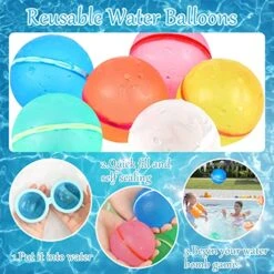 16PCS Reusable Water Balloons Water Bomb Balls, Silicone Magnetic Water Balloons With Mesh Bag, Self-Sealing Refillable Water Fight Balls Summer Party Outdoor Games Activities Toys For Kids Boys Girls -Folkmanis Toys Shop 51IRchHBfoL