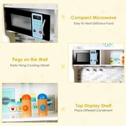 HONEY JOY Kids Kitchen Playset, Pretend Play Kitchen For Toddlers, Removable Sink, Microwave, Cookware, Large Storage Cabinet, Wooden Little Chef Toy Kitchen Set, Gift For Boys Girls 3+ (Gray) 12 HONEY JOY Kids Kitchen Playset, Pretend Play Kitchen For Toddlers, Removable Sink, Microwave, Cookware, Large Storage Cabinet, Wooden Little Chef Toy Kitchen Set, Gift For Boys Girls 3+ (Gray) -Folkmanis Toys Shop 51ISvYY7CkL