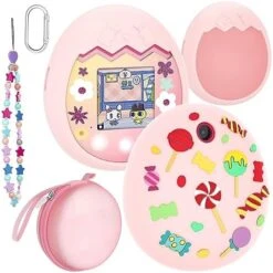 Gesbobo [4 In 1] Tamagotchi Pix Case Specifically For Tamagotchi Pix Interactive Virtual Pet Game Machine,with Beautiful Chain Bracelet,Hard Carrying Case And Exquisite Carabiner(Purple) -Folkmanis Toys Shop 51IUpFwcQYL. AC