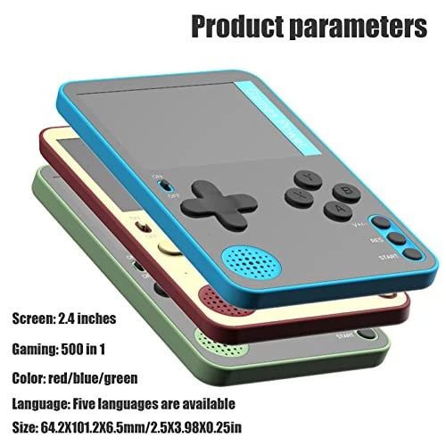 Lcnylfjs Handheld Game Console 500 Classic Games 2.4" LCD Portable Retro Video Mini Game Console Rechargeable Great Gift For Kids And Adults(red) 6 Lcnylfjs Handheld Game Console 500 Classic Games 2.4" LCD Portable Retro Video Mini Game Console Rechargeable Great Gift For Kids And Adults(red) - Image 4