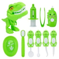 GENERIC Cartoon Dinosaur Children's Dentist Tools Toys Play House Baby Simulation Little Doctor Set * 1 Set Wood Games (C, One Size)