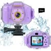 Agoigo Kids Waterproof Underwater Camera Toys For 3-12 Year Old Boys Girls Christmas Birthday Gifts Children HD Video Digital Cameras 2 Inch IPS Screen With 32GB Card (Purple) -Folkmanis Toys Shop 51IZyjcD7wL