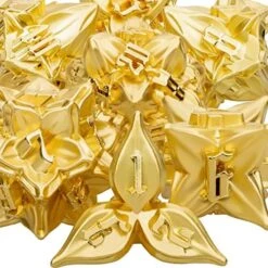 ARUOHHA DND Metal Dice Set 7PCS Black Gold Leaf Dungeons And Dragons D&D Dice With Box, RPG Handmade Role Playing Games D And D Dice D20 D12 D10 D8 D6 D4, 6 Sided Polyhedral Dice Sets -Folkmanis Toys Shop 51If1rUR7rL. AC