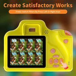 Ourlife Kids Camera For Girls, 12MP 1080P Digital Camera With 2 Inch IPS Screen, Kids' Camera With 8 Effect Filters & 10 Frames - Makes A Perfect Christmas Birthday Gift For Children Aged 3-8