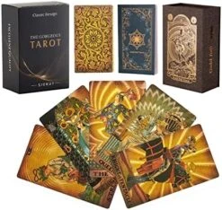 SIOKUY Tarot Cards Deck, Luxury Tarot Card Deck, Splendid Classic Tarot Deck, Durable Waterproof Gold Foil Tarot Decks For Beginners (Black Gold) -Folkmanis Toys Shop 51InIc UDmL. AC