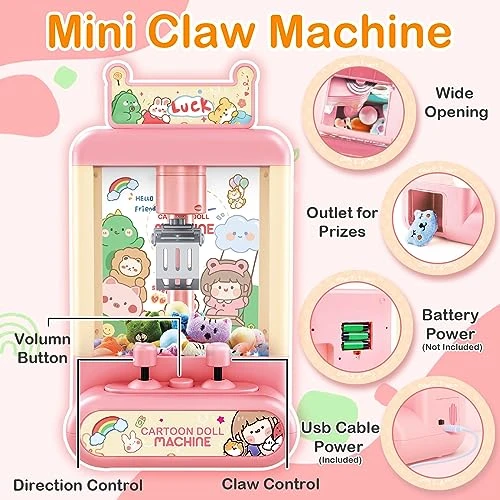 Innorock Claw Machine For Kids, Mini Vending Machine - Surprise Fun Game Prizes Dispenser Toys For Girls With Light & Sound, Small Toys & Candy Arcade Game Machines Party Birthday Toys Gifts For Girls 6 Innorock Claw Machine For Kids, Mini Vending Machine - Surprise Fun Game Prizes Dispenser Toys For Girls With Light & Sound, Small Toys & Candy Arcade Game Machines Party Birthday Toys Gifts For Girls - Image 4