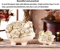 Piggy Bank Children's Toy Money Box Piggy Bank，Ceramic Coin Currency Bank Cartoon Coin Jar For Coin Bank ，Unique Birthday Gift Nursery Decor Coin Bank White Piggy Banks Furniture Games (Color : Gold -Folkmanis Toys Shop 51IrxolXhKL