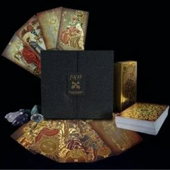 OceanWings Classic Tarot Cards Deck Set With Guidebook,Gold Foil Waterproof Tarot Cards Fortune Telling Toy With Crystal-Pendulum-for Beginners&Expert Readers -Folkmanis Toys Shop 51Iy0tMjpoL. AC