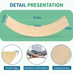 OUTREE Balance Board Kids, Wooden Wobble Balance Board For Toddler With Smooth Edges, Yoga Wooden Rocker Board Indoor, Open-Ended Learning Toys Both For Kids And Adult -Folkmanis Toys Shop 51J1bGEJQEL