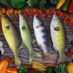 Gresorth 4 PCS Fake Fish Ornament Artificial Food Model Decoration Home Party Garden Kitchen Shop Display Lifelike Hanging Toys Model -Folkmanis Toys Shop 51J2NYEUwOL