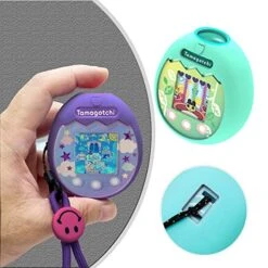 JCHPINE Hard Carrying Case And Silicone Cover Compatible With Tamagotchi Pix Interactive Virtual Pet Game Machine, Screen Film Protector For Tamagotchi Pix Accessories (Green) -Folkmanis Toys Shop 51J4BJCNNeL