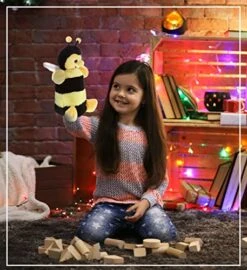 DolliBu Honeybee Plush Hand Puppet For Kids - Soft Plush Stuffed Animal Hand Puppet Toy For Puppet Show Games Puppet Theaters For Kids, Adult Cute Puppets Educational Toy To Teach Children & Toddlers -Folkmanis Toys Shop 51J7fyI2f5L
