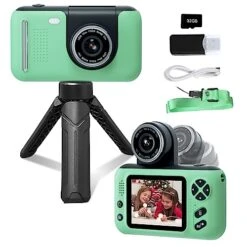 Makolle Toddler Cameras, Kids Camera For Boys, Kid Camera Digital,Video Camera For Kids Age 6-8 1080P Dual Lens 2.4 Inch With 32G TF Card Christmas Birthday Gifts Toys For Kids 6 7 8 9 Years Old