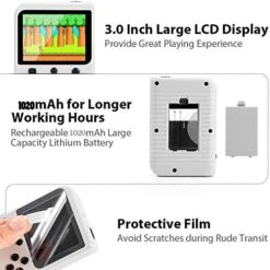TTSAM Handheld Games Console For Kids Adults Retro FC Video Games Consoles 3 Inch Screen 400 Classic Games Player With AV Cable Can Play On TV (White-New) -Folkmanis Toys Shop 51JCQKHkzPL