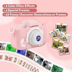 Kids Camera Toys Gift For 3-12 Years Old Girls, Camera For Kids With 32GB SD Card, 1080P HD Kids Digital Camera Suitable For Birthday, Idea For Kids, Toddler Video Camera, Pink -Folkmanis Toys Shop 51JD6OQkB9L