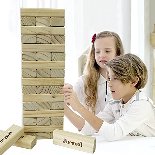 Juegoal 54 Piece Giant Tumble Tower, Wooden Block Game With Gameboard, Canvas Bag For Outdoor Yard Playing,6.9 X 6.9 X 24 Inches 7 Juegoal 54 Piece Giant Tumble Tower, Wooden Block Game With Gameboard, Canvas Bag For Outdoor Yard Playing,6.9 X 6.9 X 24 Inches - Image 5