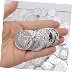 TOYANDONA Pirate Treasure Pirate Accessories 200pcs Pirate Gold Coin Vintage Toys Kids Party Props Treasure Box Accessories Child Treasure Plastic Pirate Pirate Toys Play -Folkmanis Toys Shop 51JJs5bstgL