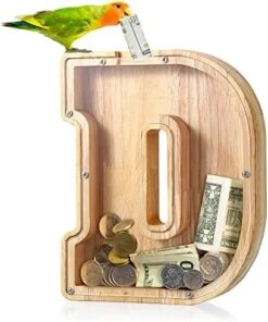 UBeesize Large Piggy Banks Twenty-Six English Alphabet Letter For Boys Girls, Wooden Personalized Bills And Coins Bank Money Box,DIY Name Birthday Gift,Bedroom Living Room Decoration(E) -Folkmanis Toys Shop 51JQoOZZvEL. AC