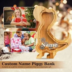 Custom Kids Animal Piggy Bank, Make Your Own Name Animal Piggy Bank, Wooden Kids Coin Bank Toy For Boys Girls Birthday By ALBK (Bird) -Folkmanis Toys Shop 51JU22kooqL