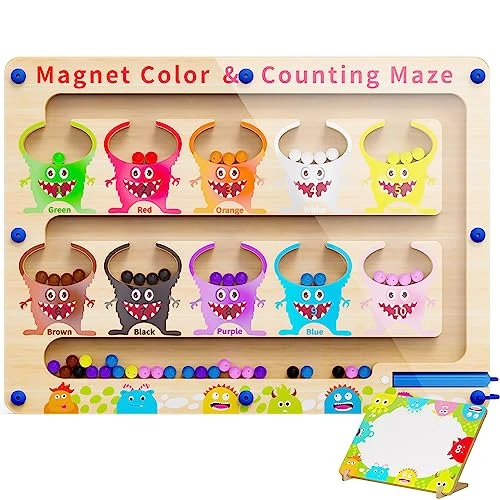 Teneytoyz Magnetic Color And Number Maze, Montessori Toys For 3 4 5 Years Old Fine Motor Skills Toys For Toddlers, Wooden Magnet Maze Puzzle Board For Boys Girls 3 Teneytoyz Magnetic Color And Number Maze, Montessori Toys For 3 4 5 Years Old Fine Motor Skills Toys For Toddlers, Wooden Magnet Maze Puzzle Board For Boys Girls